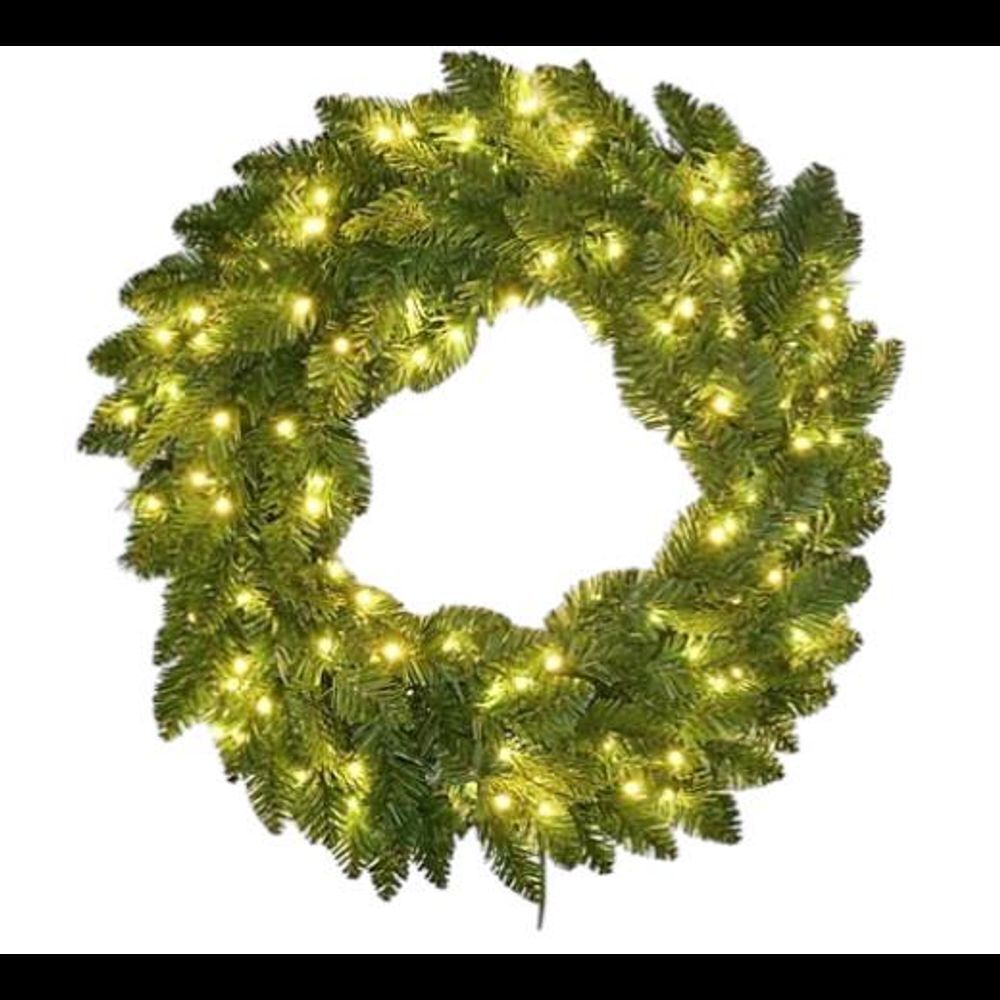 Bethlehem Lights 26" Color Prism Indoor/Outdoor Wreath Green